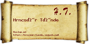 Hrncsár Tünde névjegykártya
